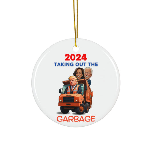 Trump 2024 Garbage Truck Ornament - Taking Out the Garbage This Holiday Season! Trump Garbage Truck, Trump Supporters