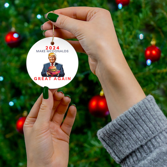 Trump 2024 Ornament, Funny Make McDonalds Great Again, Trump Christmas Decor