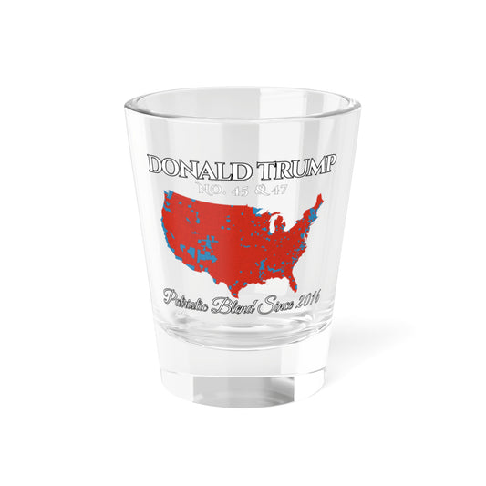 Donald Trump Shot Glass No. 45 & 47, Trump Red State Election Map, Patriotic Blend Collectible