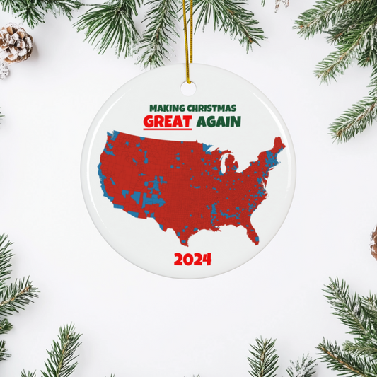 Making Christmas Great Again Ornament | Red State Election Map 2024 | Funny Political Christmas Decor