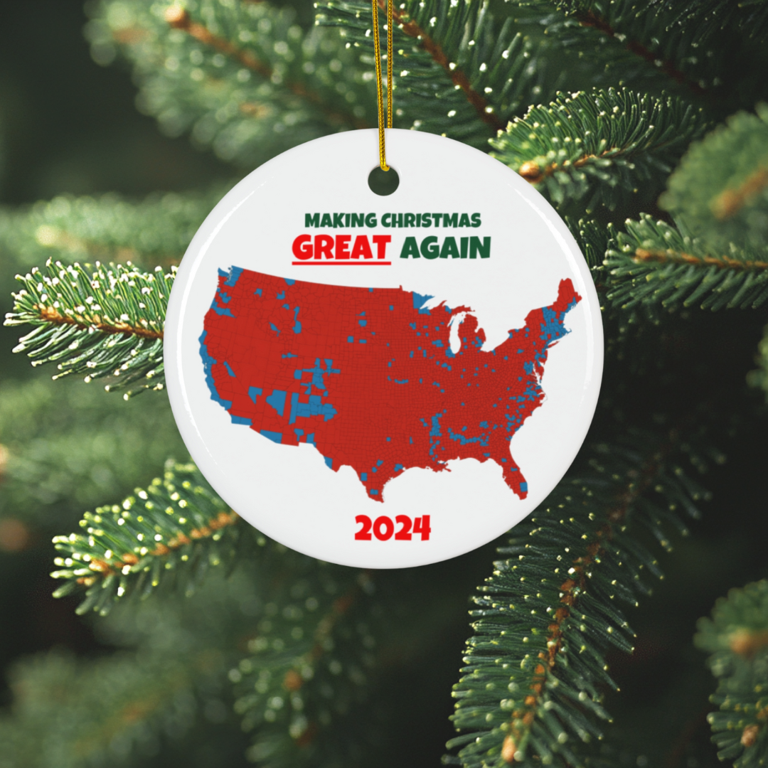 Making Christmas Great Again Ornament | Red State Election Map 2024 | Funny Political Christmas Decor