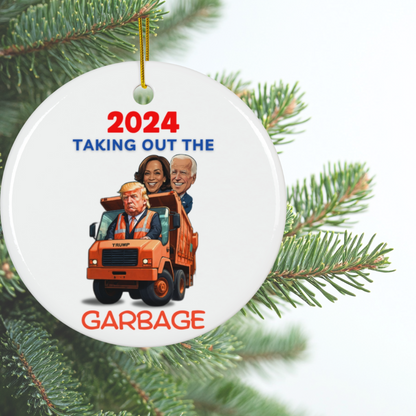 Trump 2024 Garbage Truck Ornament - Taking Out the Garbage This Holiday Season! Trump Garbage Truck, Trump Supporters