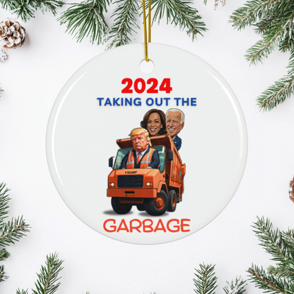 Trump 2024 Garbage Truck Ornament - Taking Out the Garbage This Holiday Season! Trump Garbage Truck, Trump Supporters