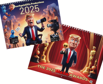 2025 Trump Pixar Movie Poster Calendar - Hilarious Gift for Trump Supporters - MAGA Movie Magic Collection