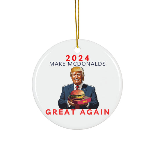 Trump 2024 Ornament, Funny Make McDonalds Great Again, Trump Christmas Decor