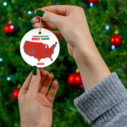 Making Christmas Great Again Ornament | Red State Election Map 2024 | Funny Political Christmas Decor