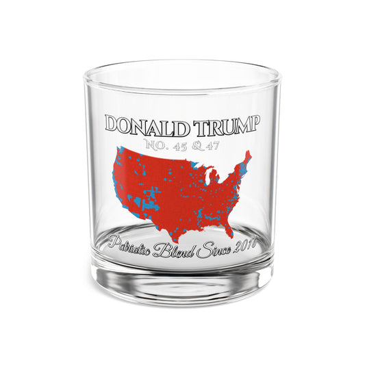 Donald Trump Whiskey Glass No. 45 & 47, Trump Red State Election Map, Patriotic Blend Collectible