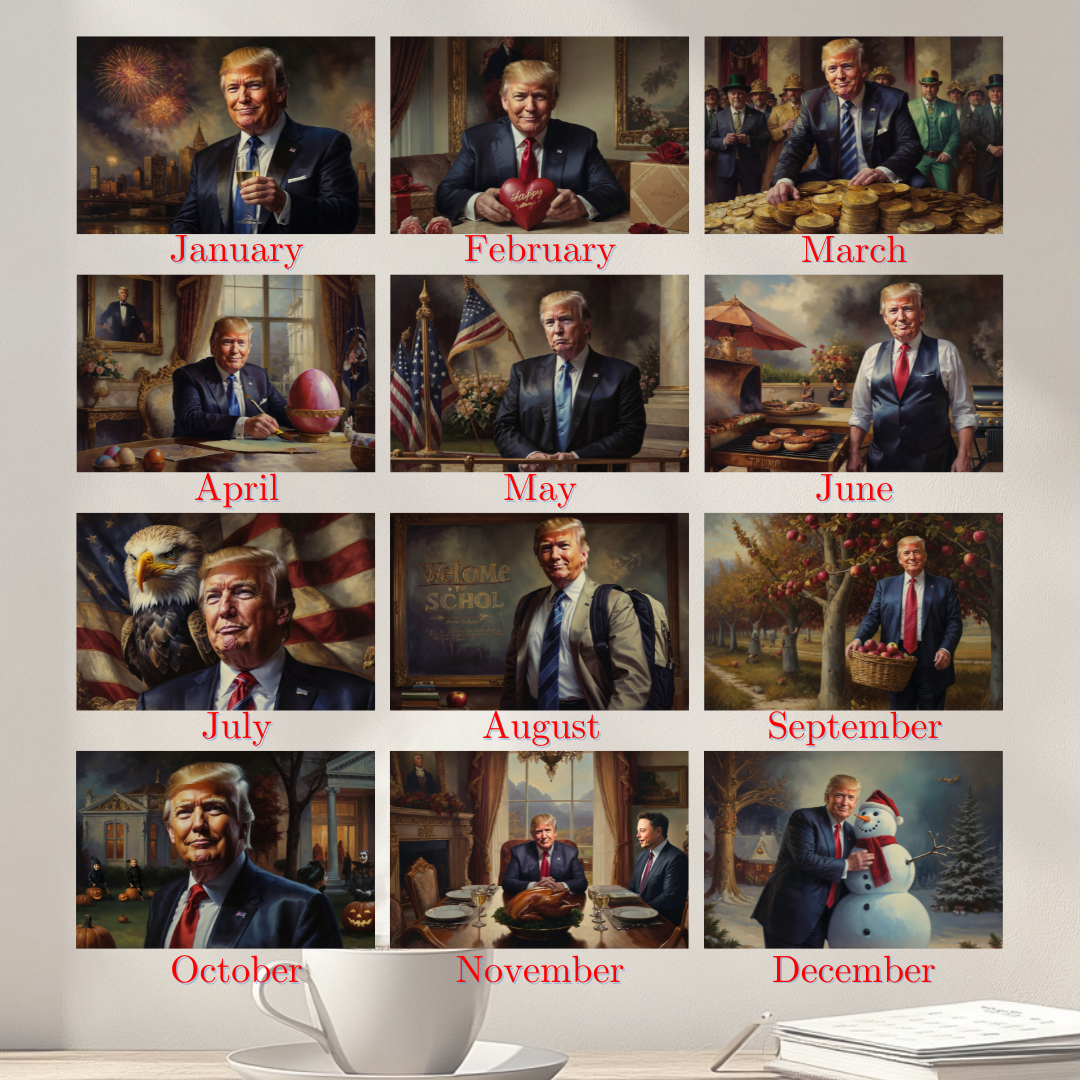 Trump 2025 Wall Calendar | Hilarious Gift for Trump Fans | 12 Months of Patriotic Fun