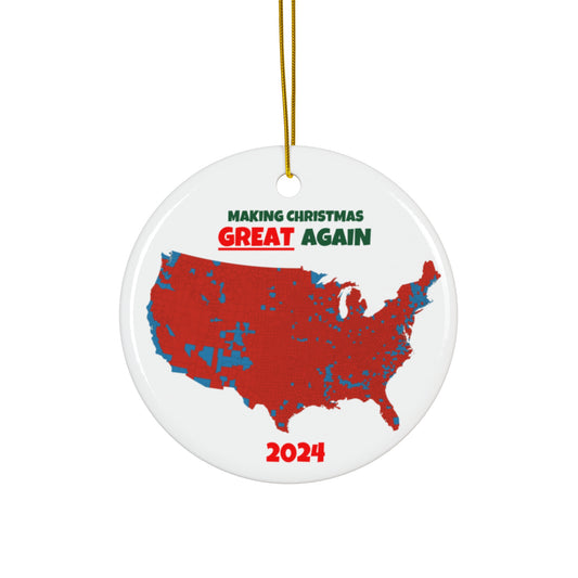 Making Christmas Great Again Ornament | Red State Election Map 2024 | Funny Political Christmas Decor