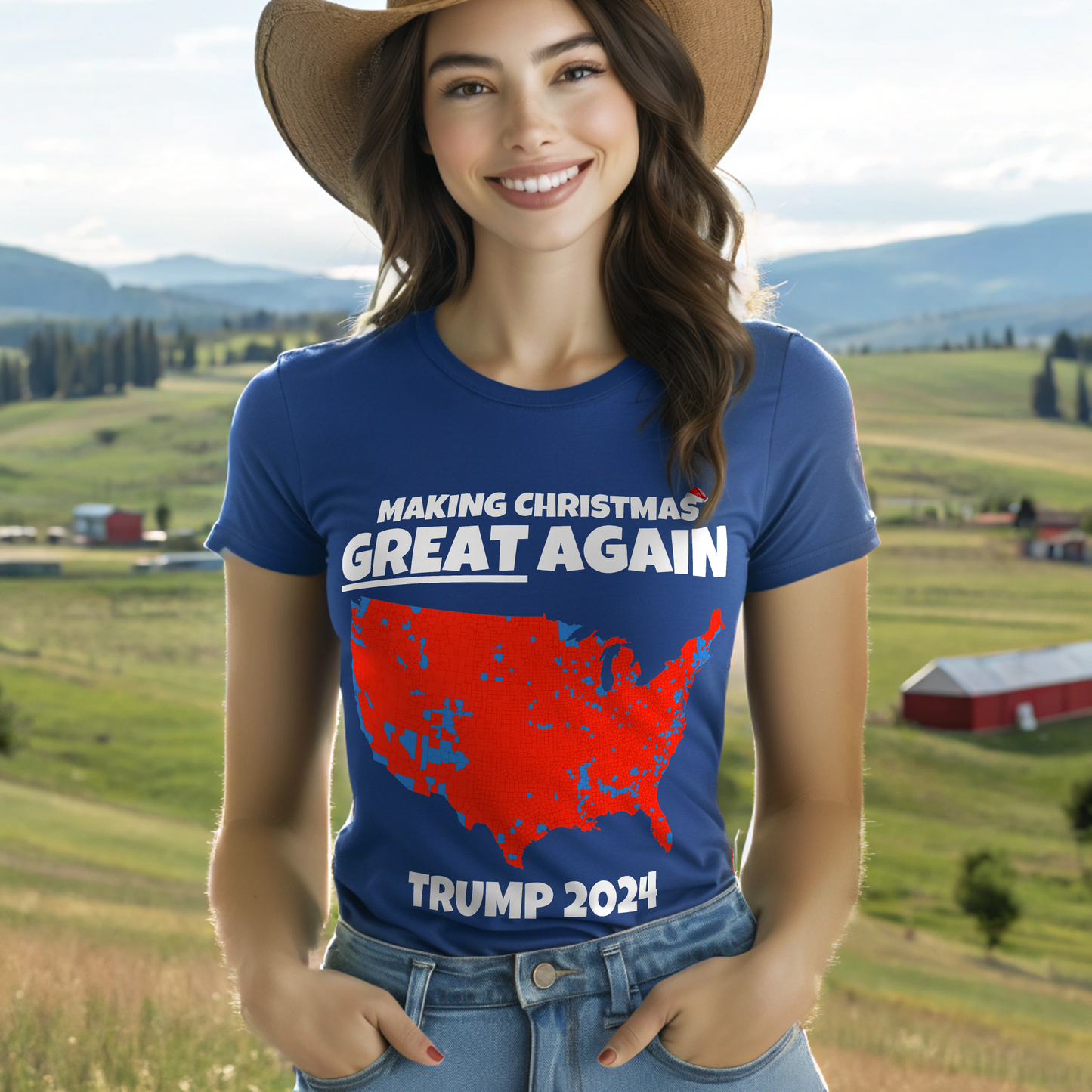 Making Christmas Great Again Trump 2024 Unisex T-Shirt, Trump 47th President Tee