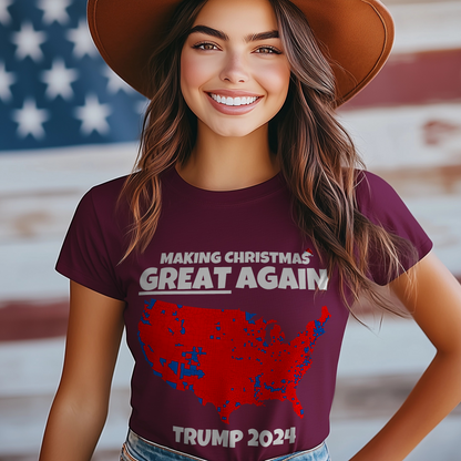 Making Christmas Great Again Trump 2024 Unisex T-Shirt, Trump 47th President Tee